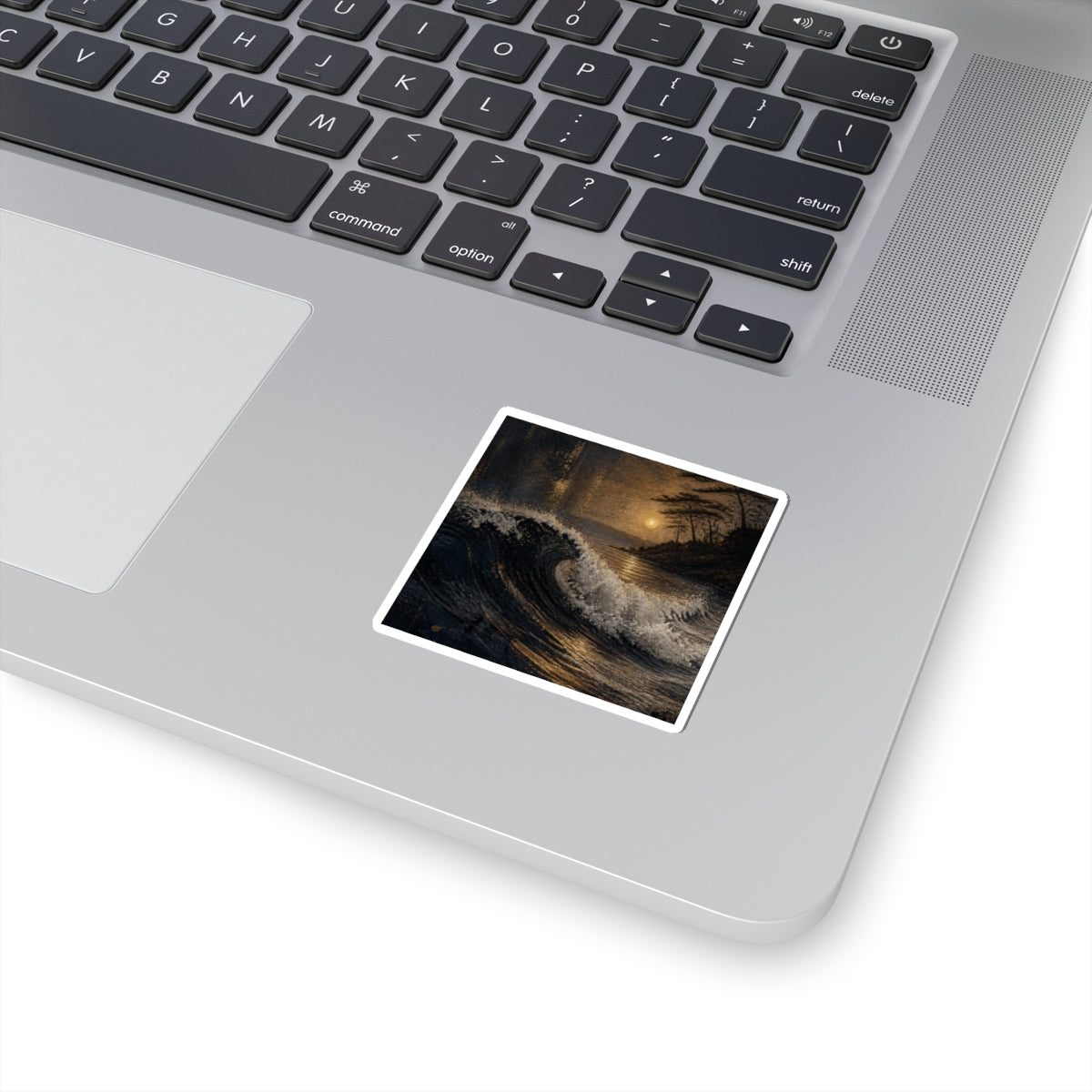 Golden Hour Ocean Wave Sticker - Dark Japandi Fukinsei