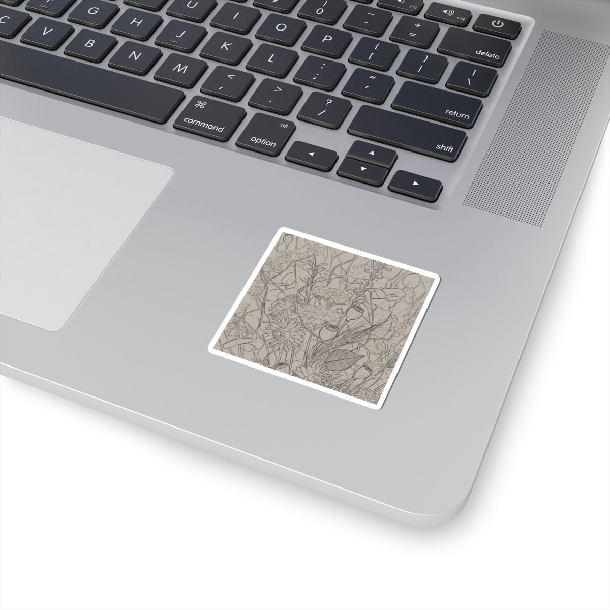 Japandi Dried Flowers in Overcast | Minimal Line Sticker