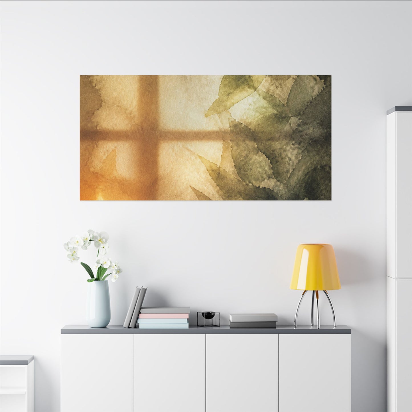 Cozy Shoji Screen Canvas Art - Watercolor Japandi