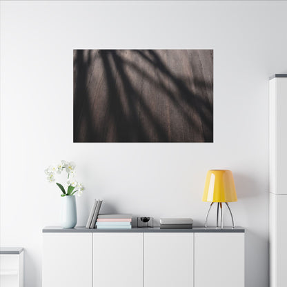 Dark Japandi Shadow Play in Dawn | Moody Minimal Canvas Art
