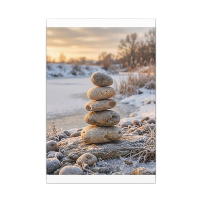 Ma River Stones Canvas Art - Japandi Japanese Pattern
