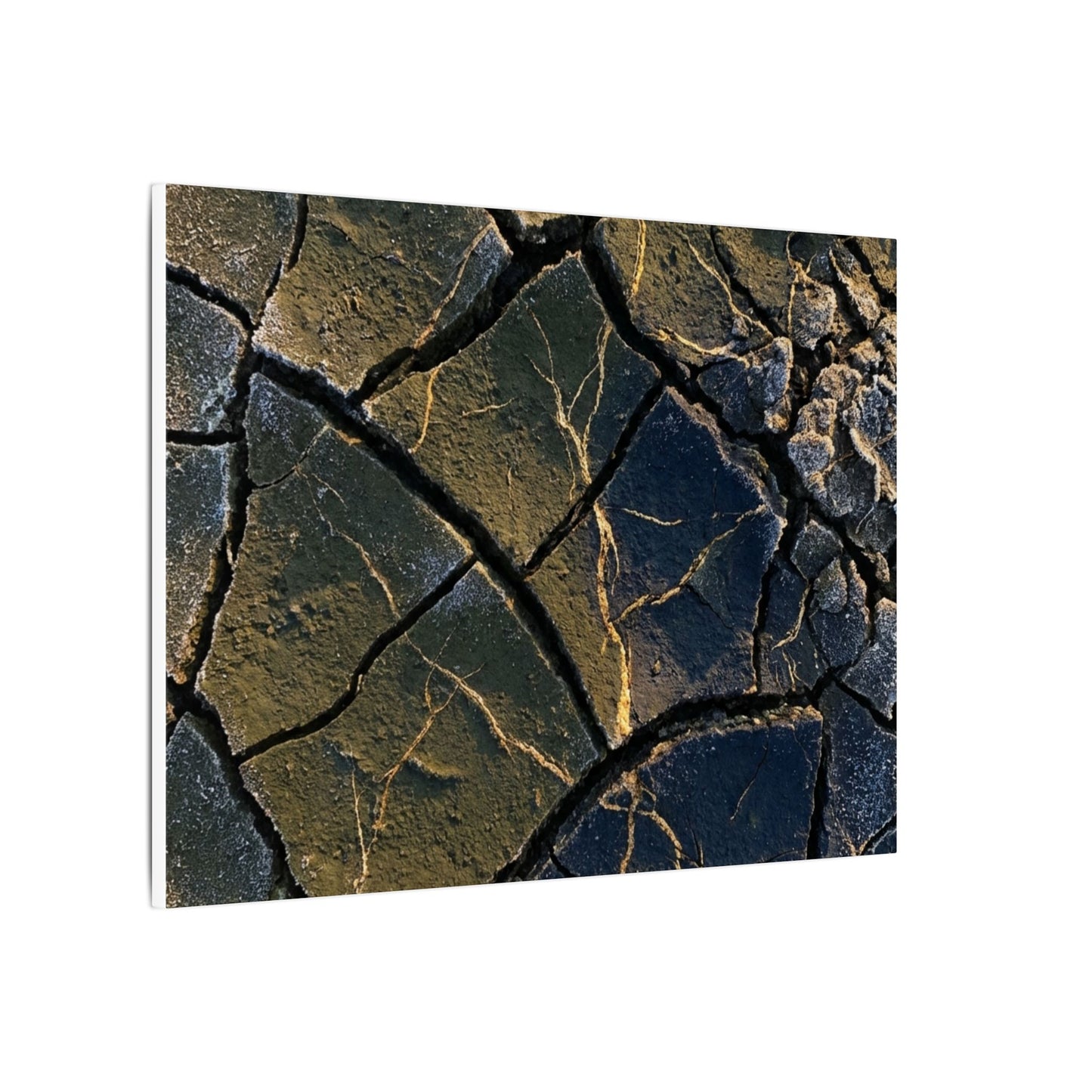 Winter Cracked Earth Moody Minimal Canvas Art | Atmospheric Decor