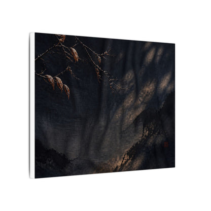 Atmospheric Silk Drape Canvas Art - Charcoal Ink Dark Japandi