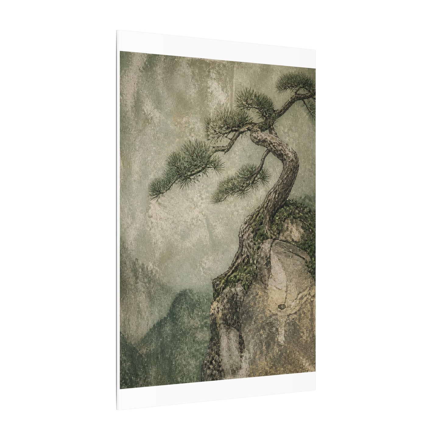 Fukinsei Pine Tree Canvas Art - Japandi Texture