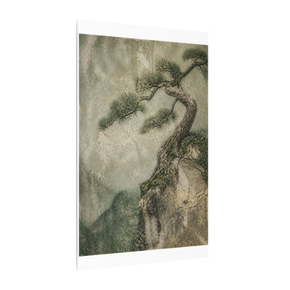 Fukinsei Pine Tree Canvas Art - Japandi Texture