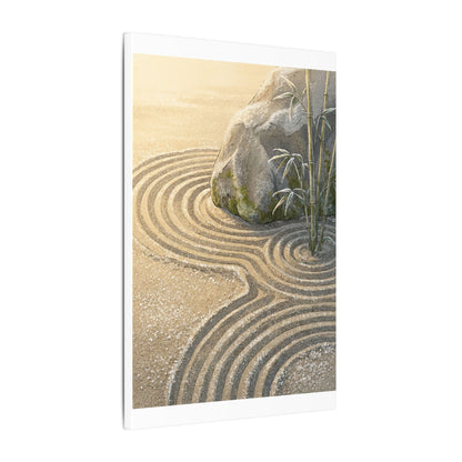 Rock Garden Winter Canvas Art | Zen Peaceful Design
