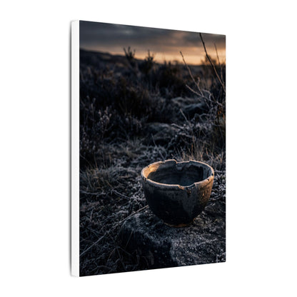 Kanso Ceramic Bowl Canvas Art - Dark Japandi Dark Texture