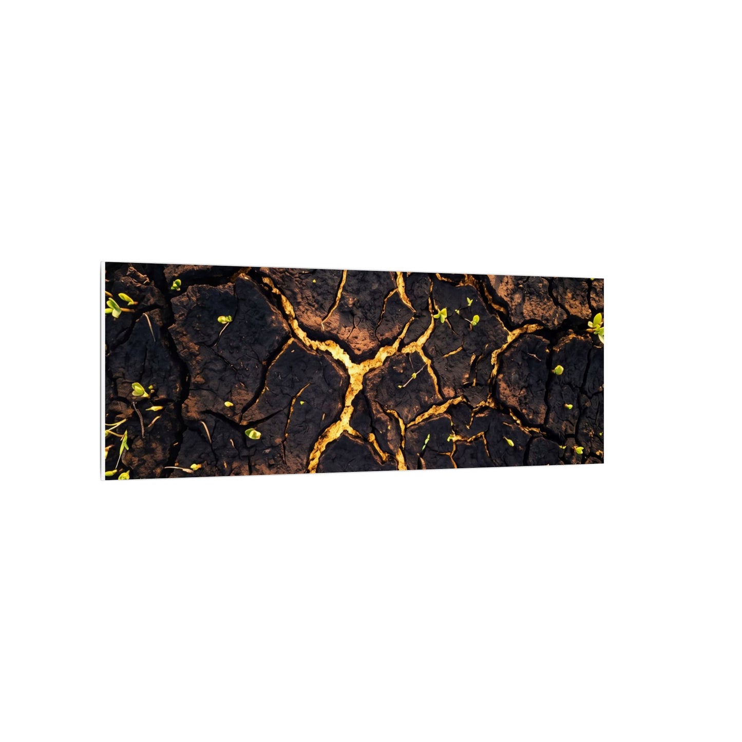 Cracked Earth Moody Minimal Canvas Art | Sophisticated Dark Japandi Art