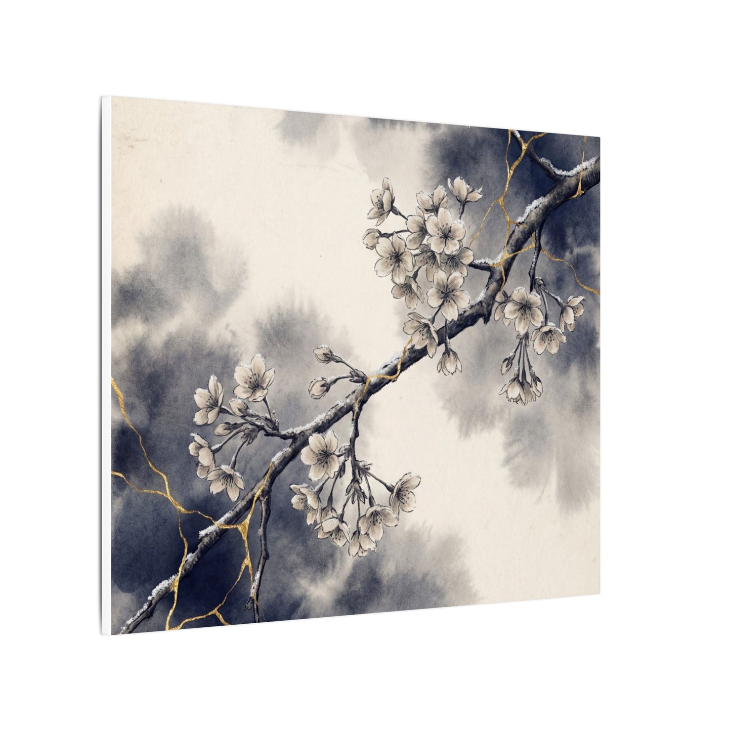 Ma Cherry Blossom Canvas Art - Kintsugi Gold Vein