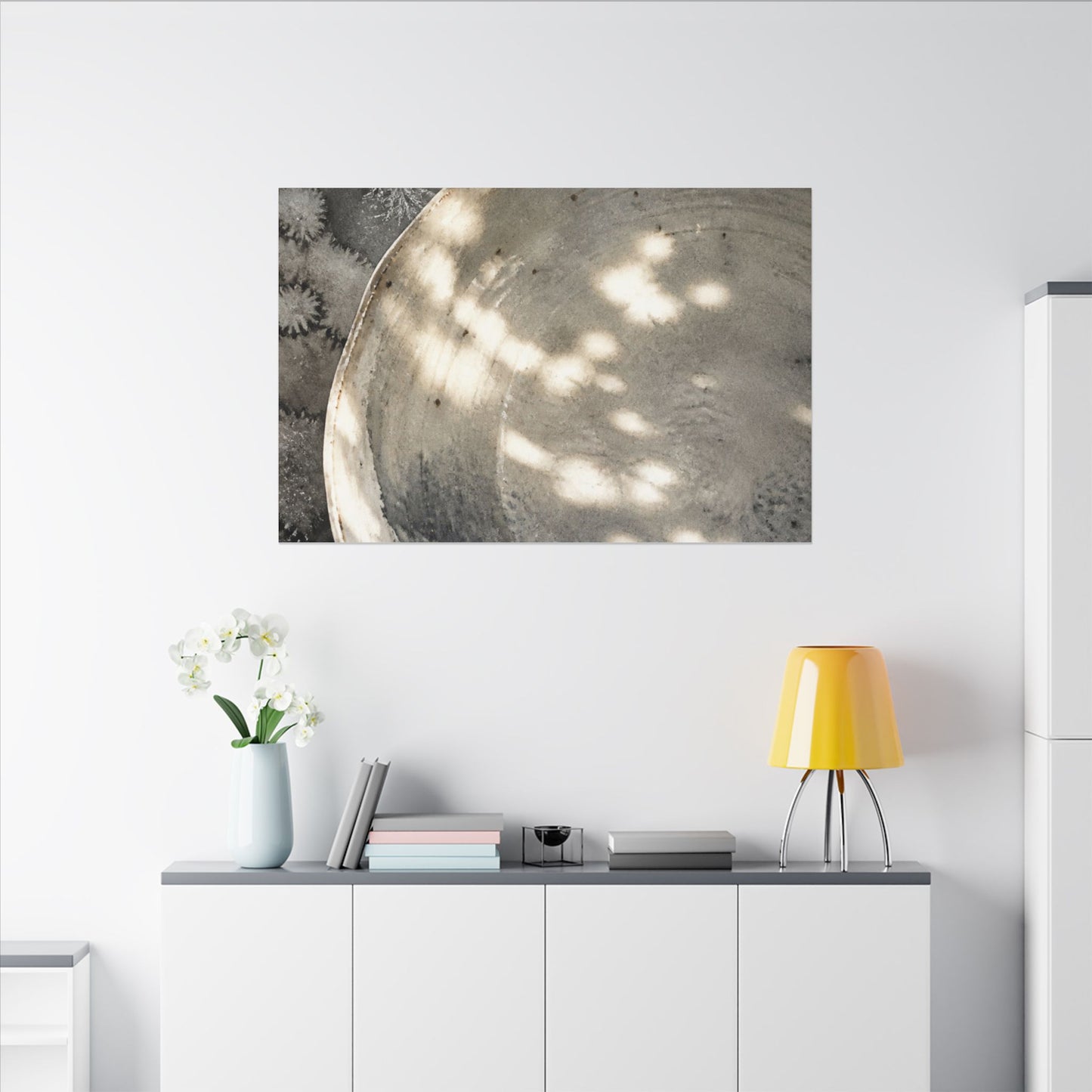 Ceramic Bowl Watercolor Canvas Art | Warm Japandi Art