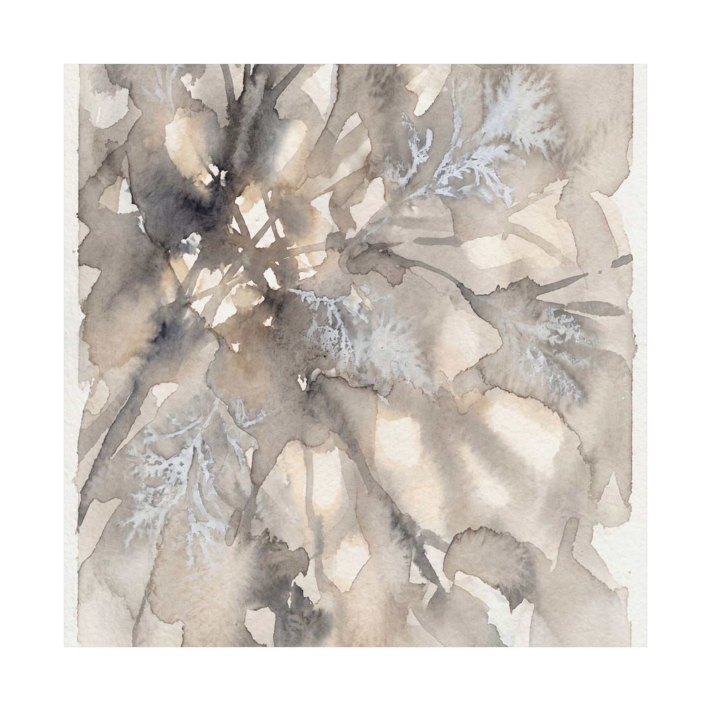 Shadow Play Wall Art Print | Winter Japandi Watercolor Art