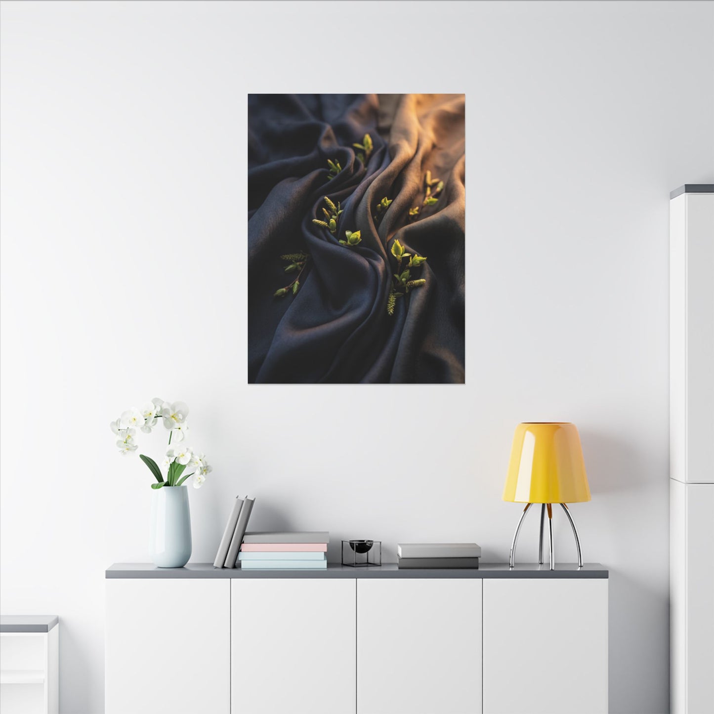 Spring Silk Drape Moody Minimal Canvas Art | Luxurious Decor