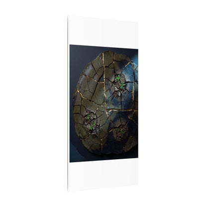 Dark Japandi Cracked Earth in Moonlight | Moody Minimal Canvas Art