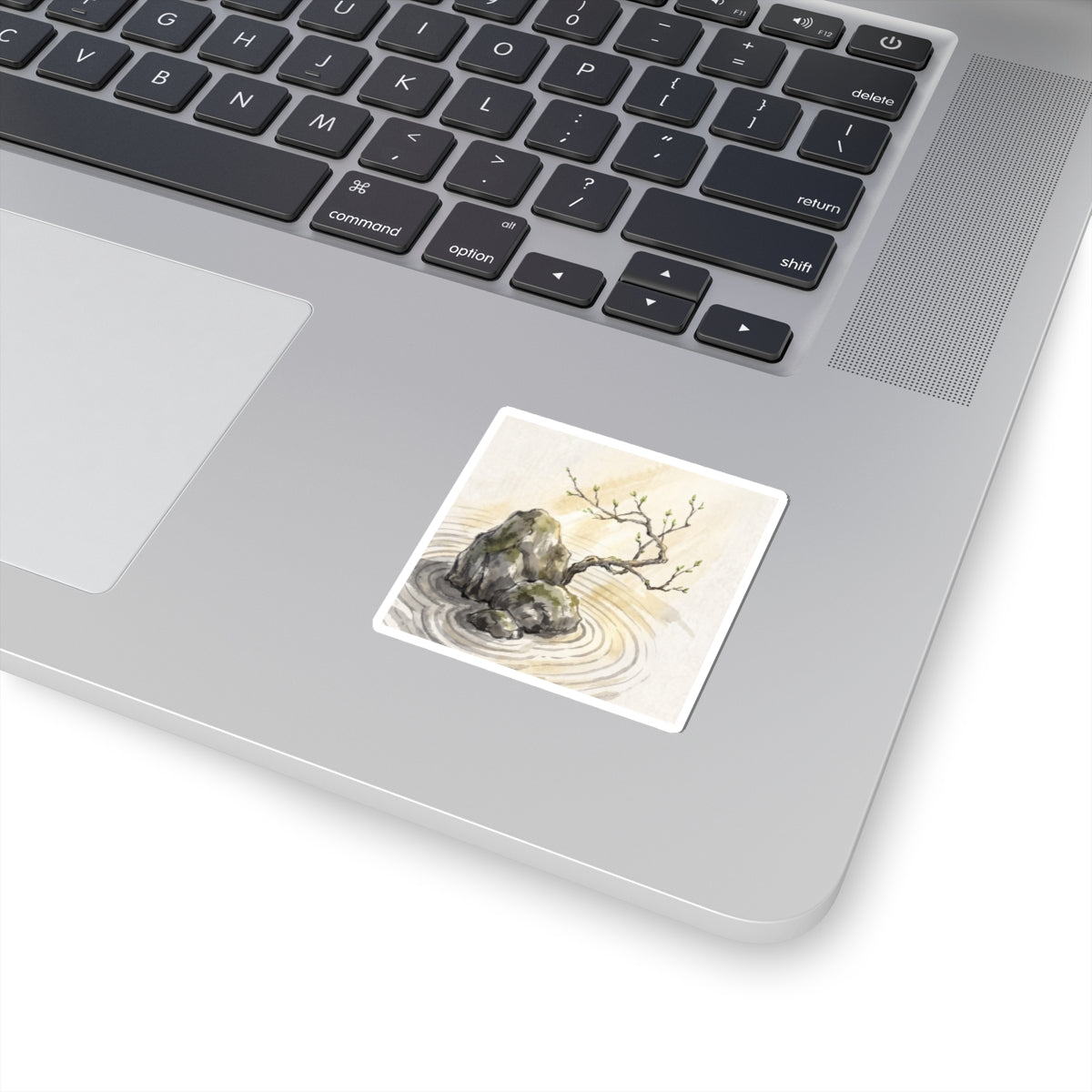 Zen Rock Garden in Golden Hour | Sumi E Sticker