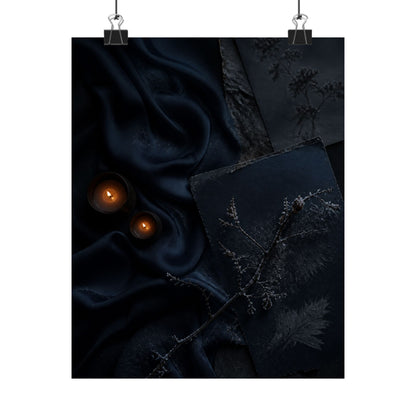 Silk Drape Wall Art Print | Winter Dark Japandi Moody Minimal Art