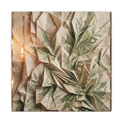 Japandi Paper Fold in Candlelight | Texture Canvas Art