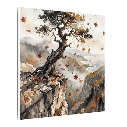 Autumn Pine Tree Watercolor Canvas Art | Warm Decor