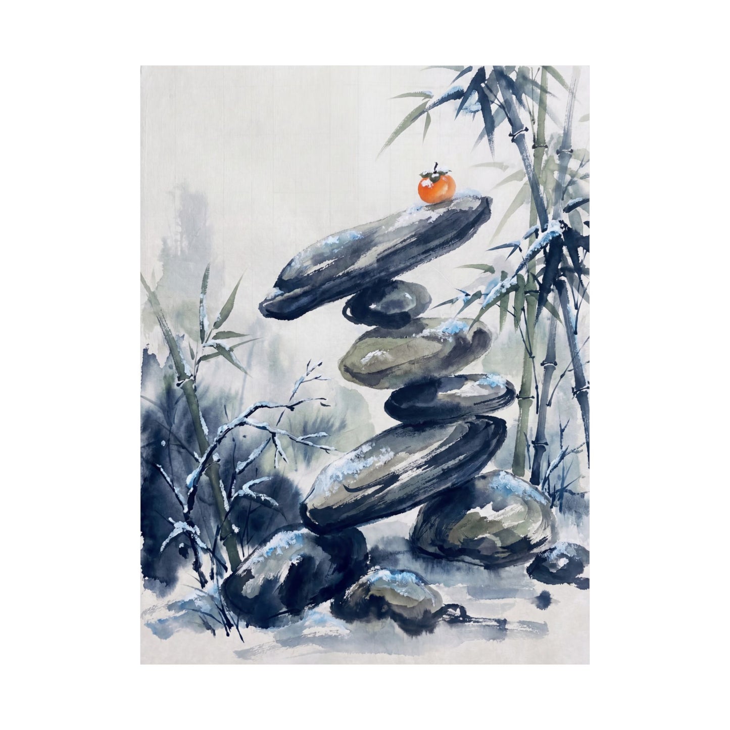 Moonlight River Stones Wall Art Print - Zen Datsuzoku