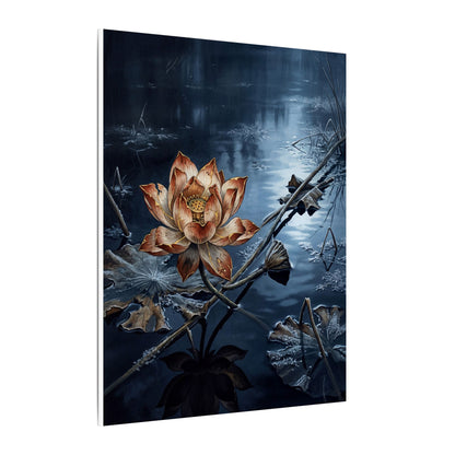 Winter Lotus Flower Broken Beauty Canvas Art | Healing Decor