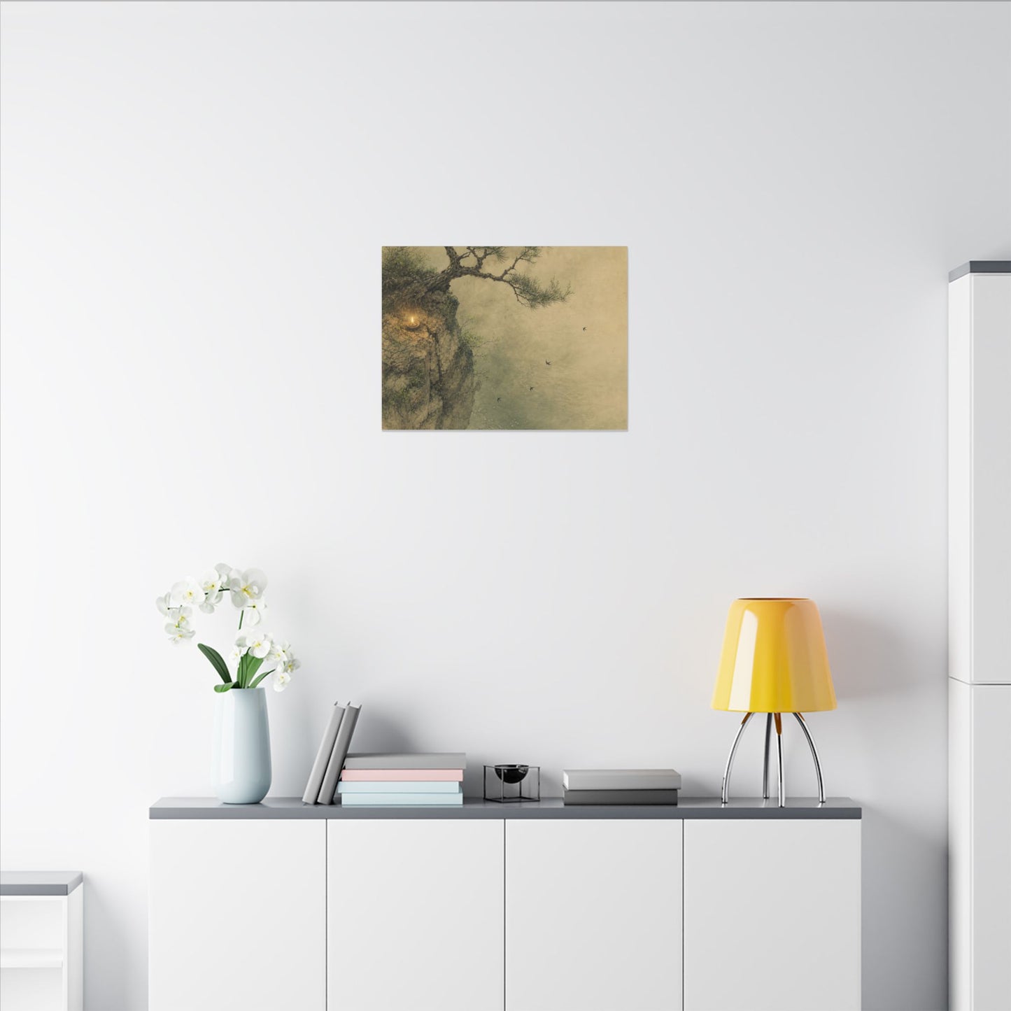 Spring Pine Tree Minimal Line Canvas Art | Earthy Decor