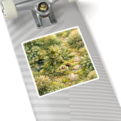Stone Lantern Watercolor Sticker | Neutral Japandi Art