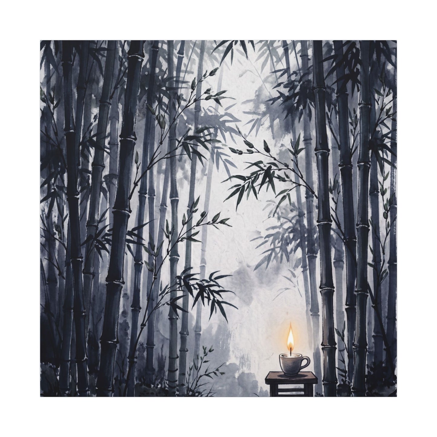 Tranquil Bamboo Grove Canvas Art - Sumi E Zen