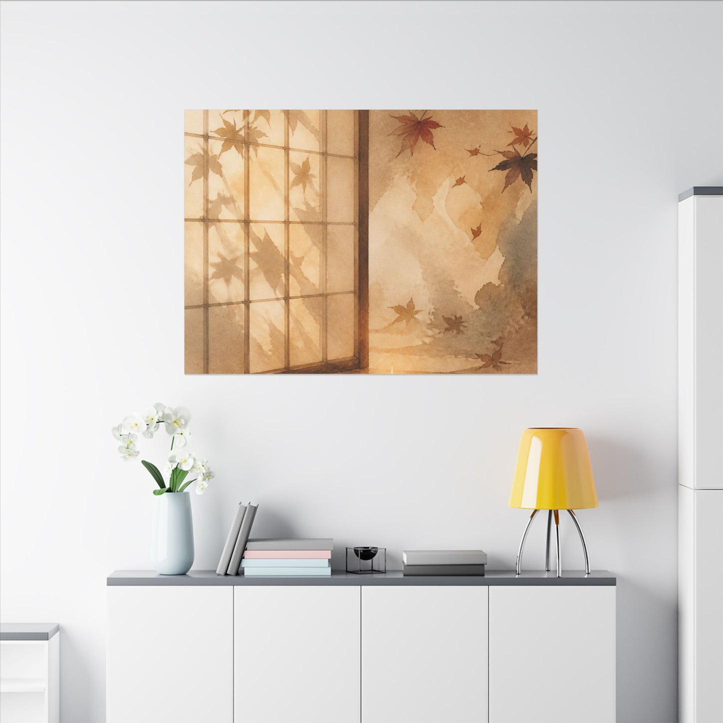 Candlelight Shoji Screen Canvas Art - Japandi Ma