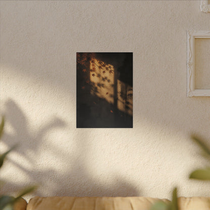 Shadow Play Canvas Art | Autumn Dark Japandi Charcoal Ink Art