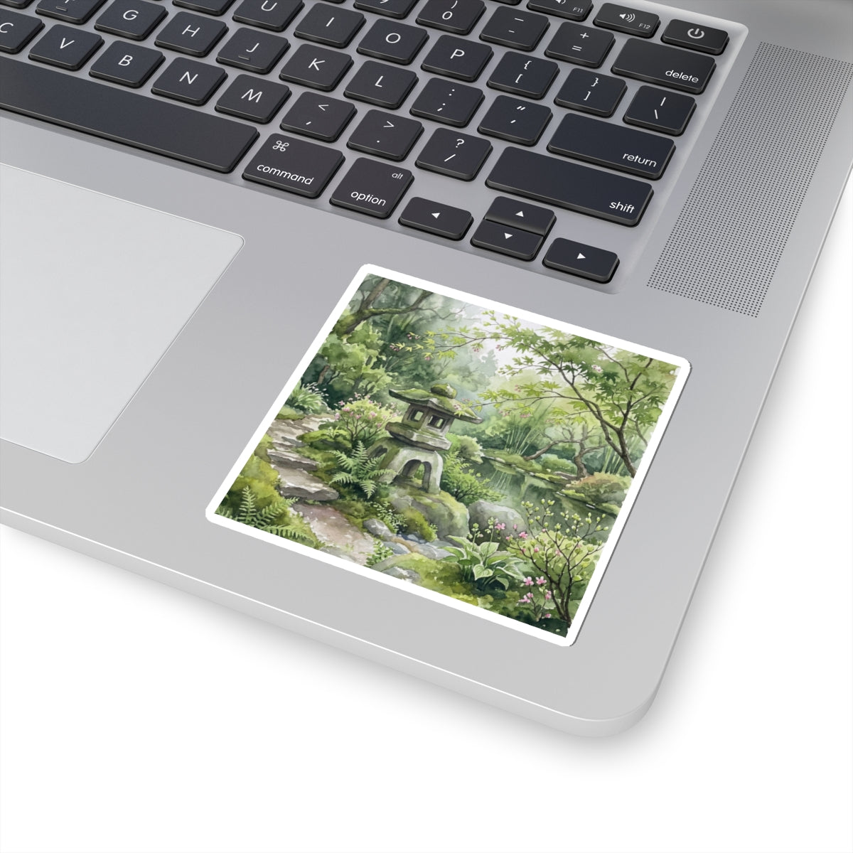Seijaku Stone Lantern Sticker - Japandi Watercolor Art Print