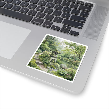 Seijaku Stone Lantern Sticker - Japandi Watercolor Art Print
