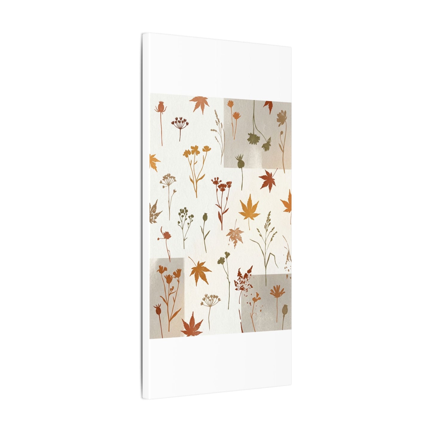 Autumn Dried Flowers Japanese Pattern Canvas Art | Elegant Decor
