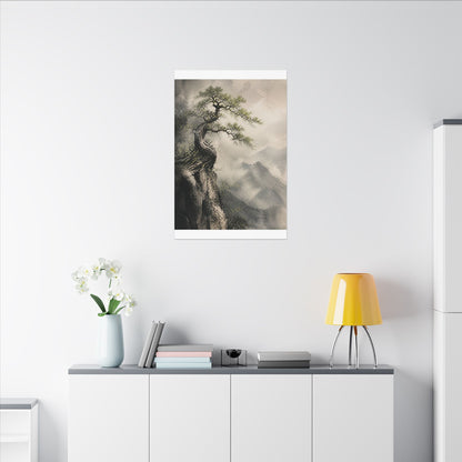 Spring Pine Tree Watercolor Canvas Art | Warm Decor
