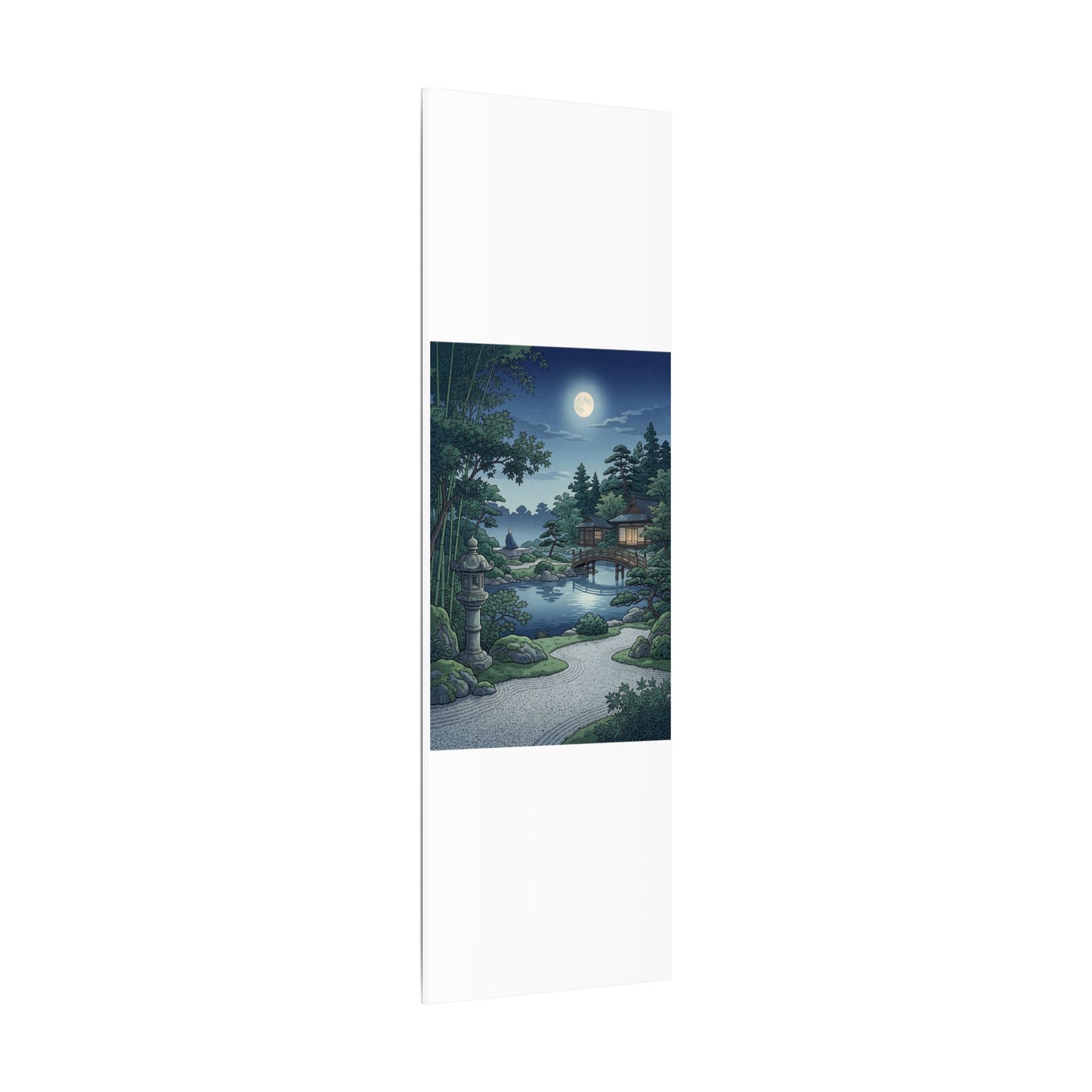 Summer Moonlit Garden Ukiyo E Inspired Canvas Art | Serene Decor