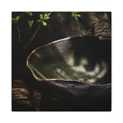 Sophisticated Ceramic Bowl Canvas Art - Dark Texture Dark Japandi