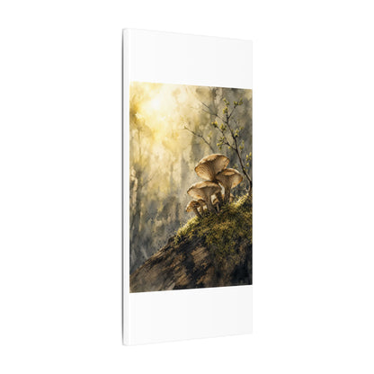 Wild Mushrooms Canvas Art | Spring Japandi Watercolor Art