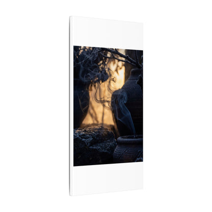 Incense Smoke Canvas Art | Winter Dark Japandi Shadow Zen Art