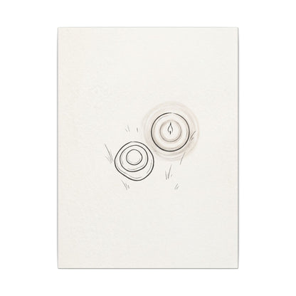 River Stones Canvas Art | Winter Japandi Minimal Line Art