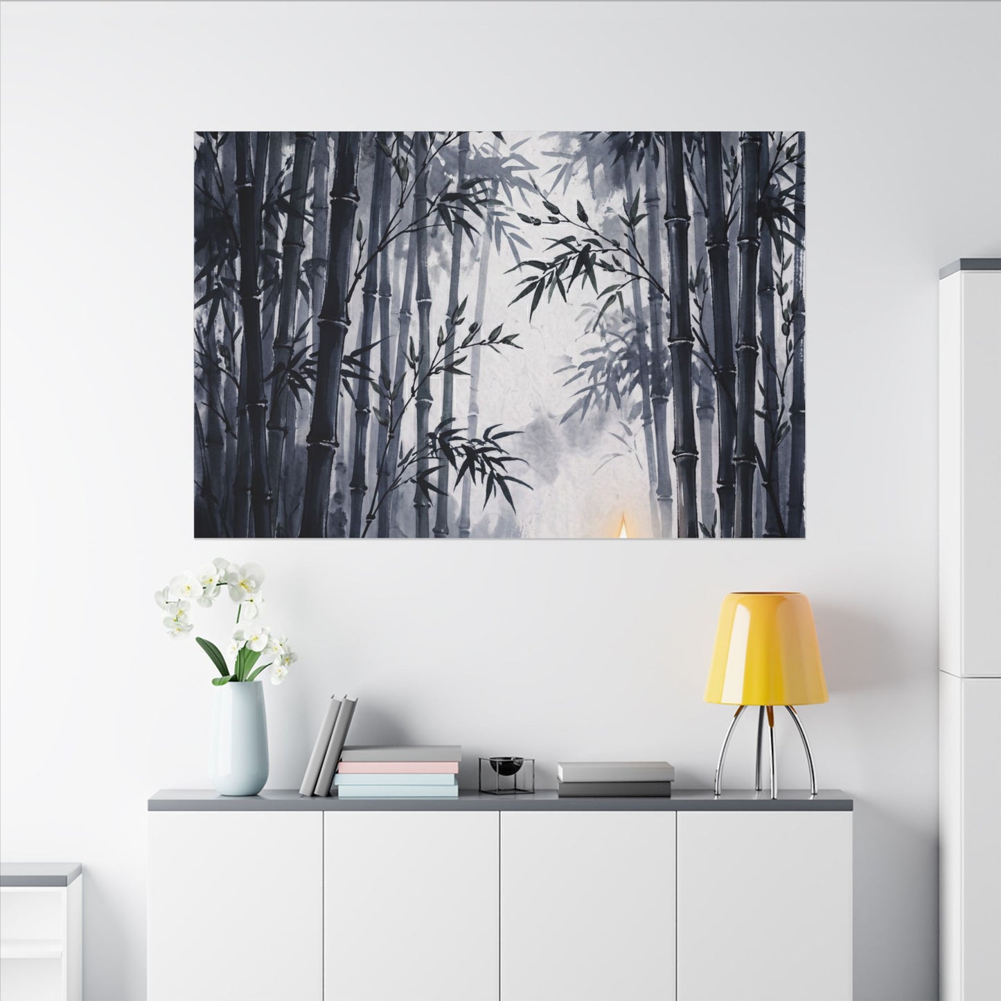 Tranquil Bamboo Grove Canvas Art - Sumi E Zen