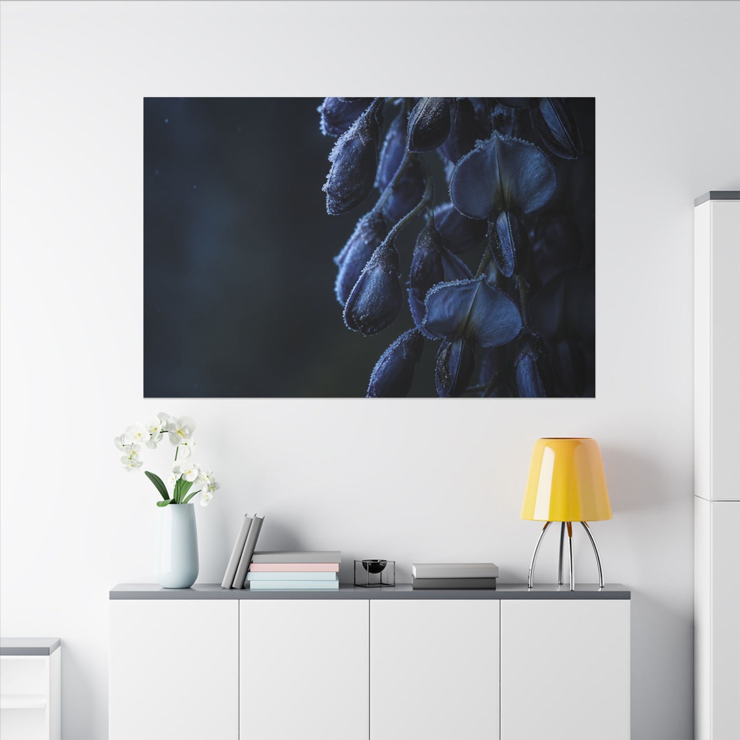 Winter Wisteria Shadow Zen Canvas Art | Atmospheric Decor