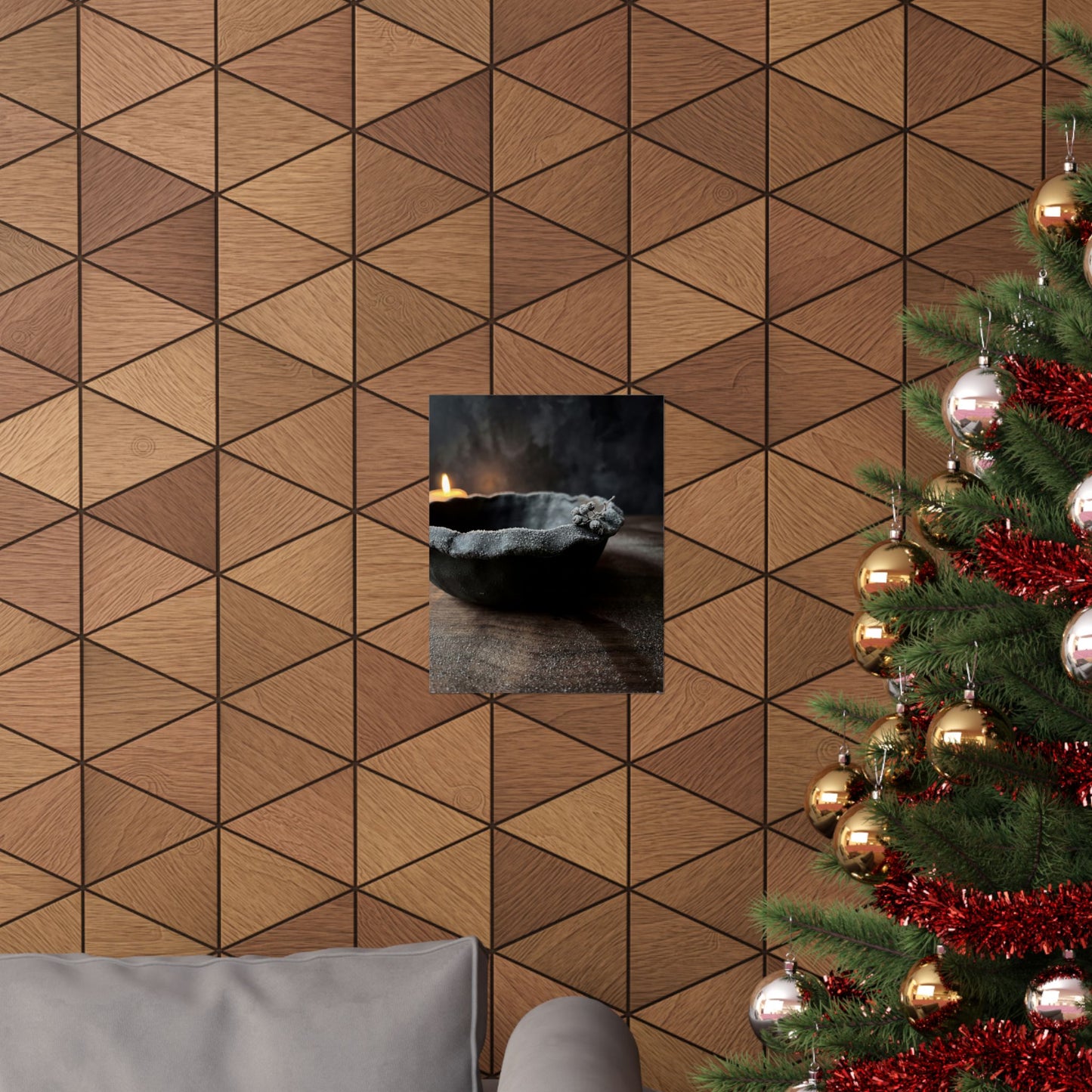 Luxurious Ceramic Bowl Wall Art Print - Shadow Zen Dark Japandi