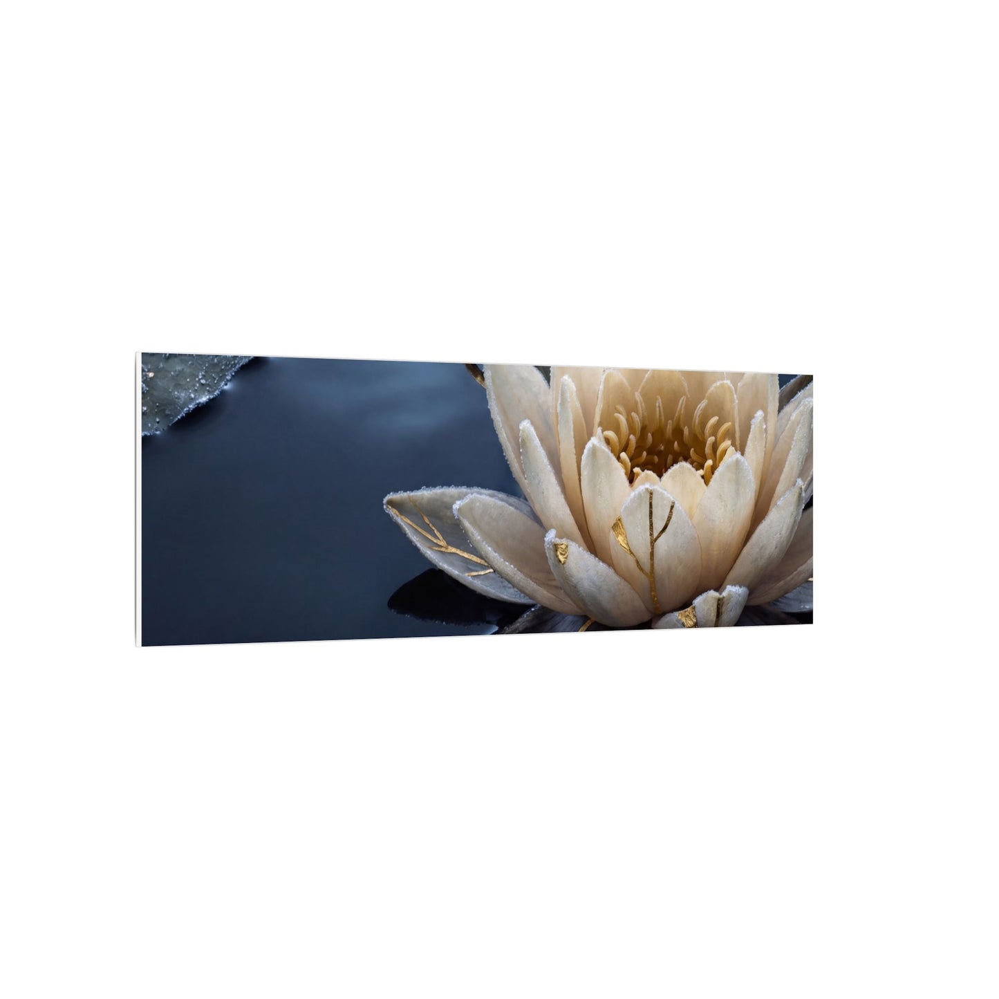 Beautiful Lotus Flower Canvas Art - Gold Vein Kintsugi