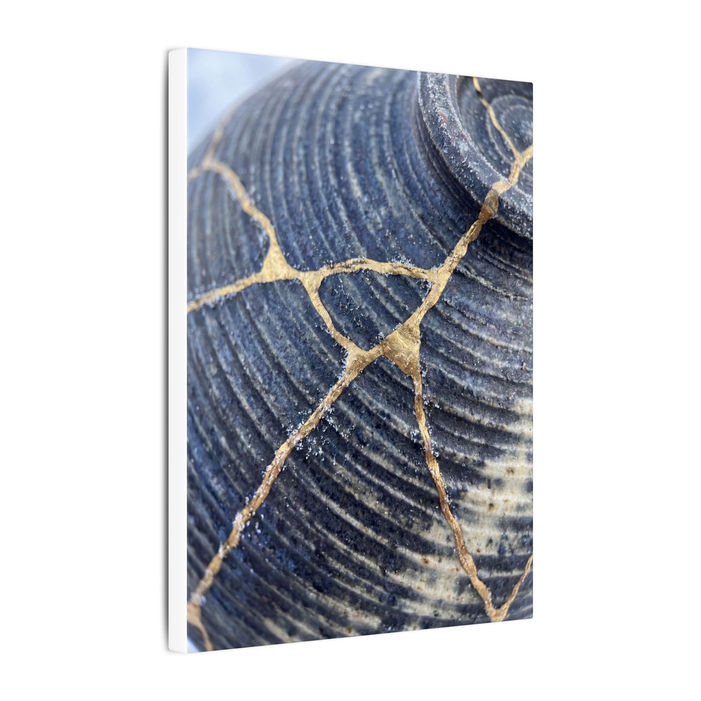 Shibui Water Ripple Canvas Art - Kintsugi Gold Repair
