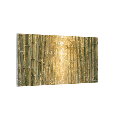 Bamboo Grove Winter Canvas Art | Japandi Elegant Design