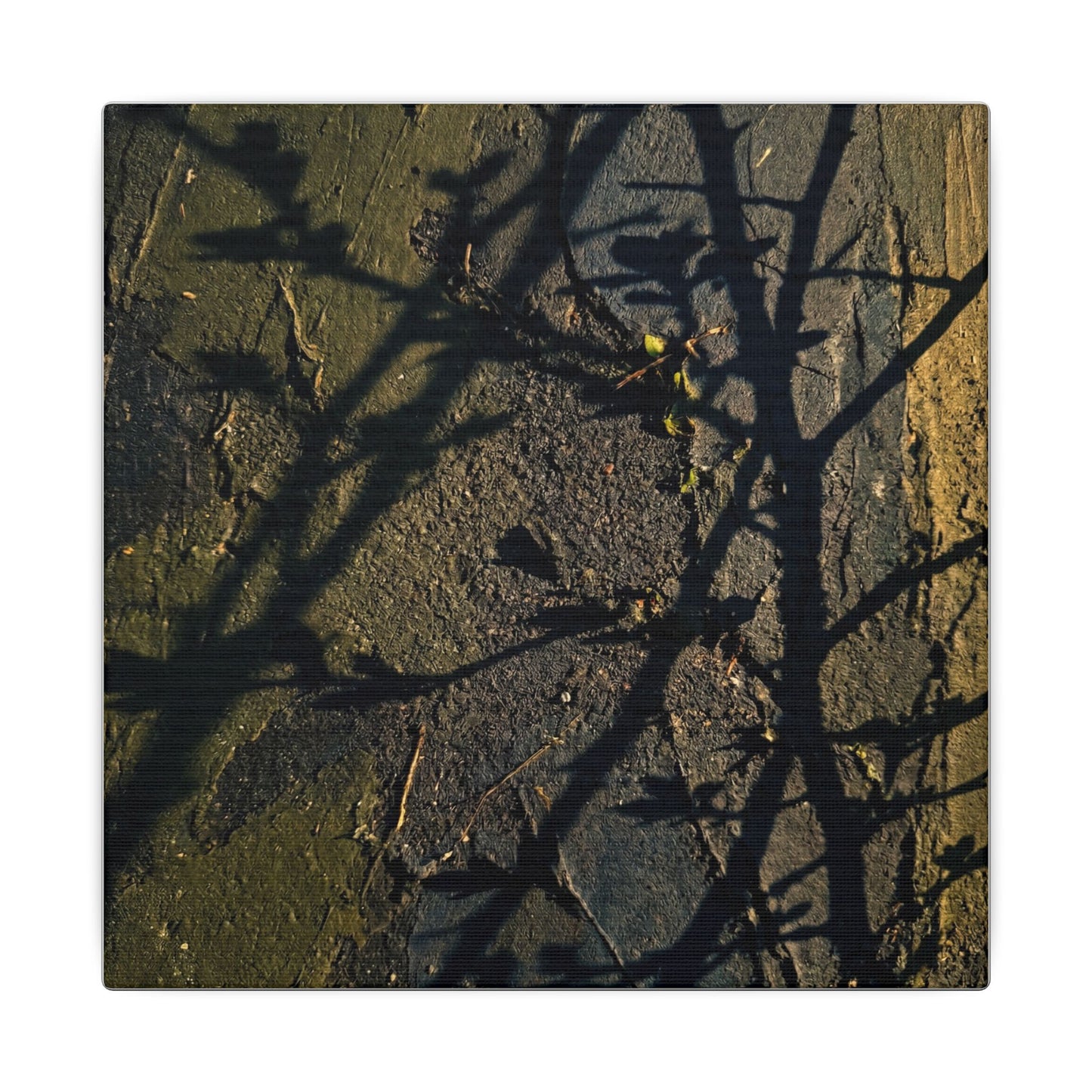 Kanso Shadow Play Canvas Art - Dark Japandi Dark Texture