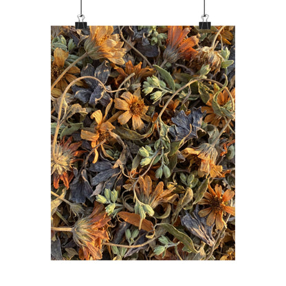 Spring Dried Flowers Japanese Pattern Wall Art Print | Warm Decor Art Print