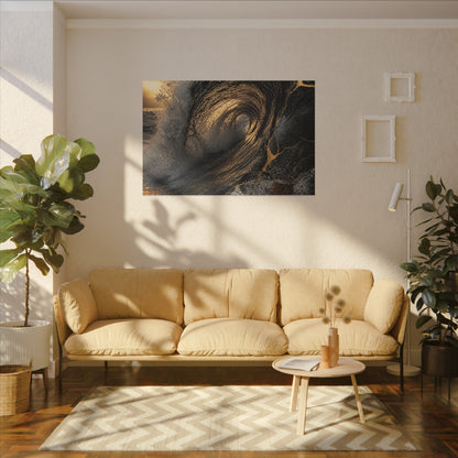 Kanso Ocean Wave Canvas Art - Kintsugi Gold Vein