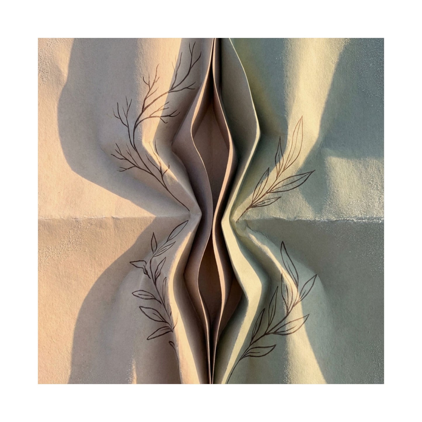 Kanso Paper Fold Wall Art Print - Japandi Minimal Line
