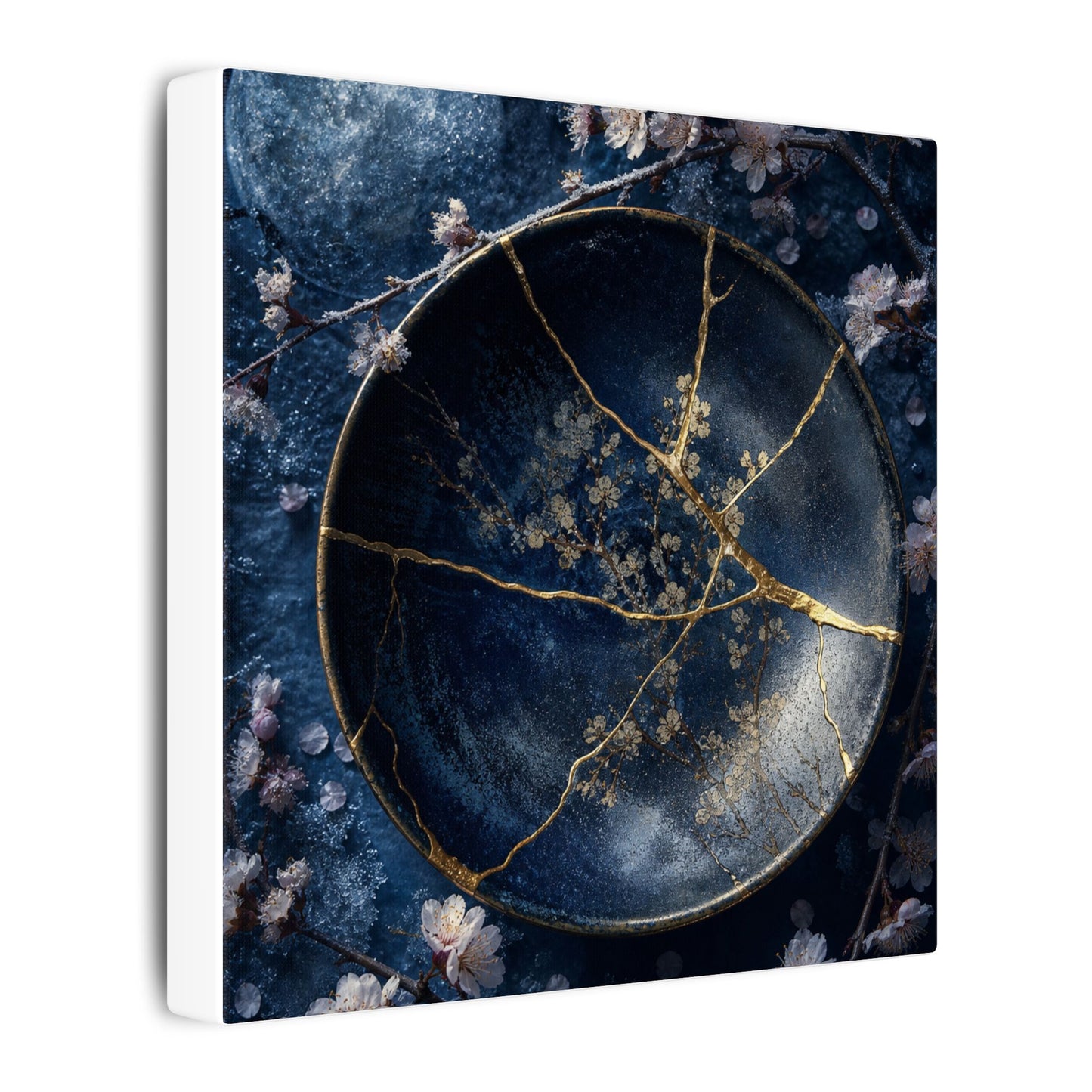 Cherry Blossom Winter Canvas Art | Kintsugi Philosophical Design