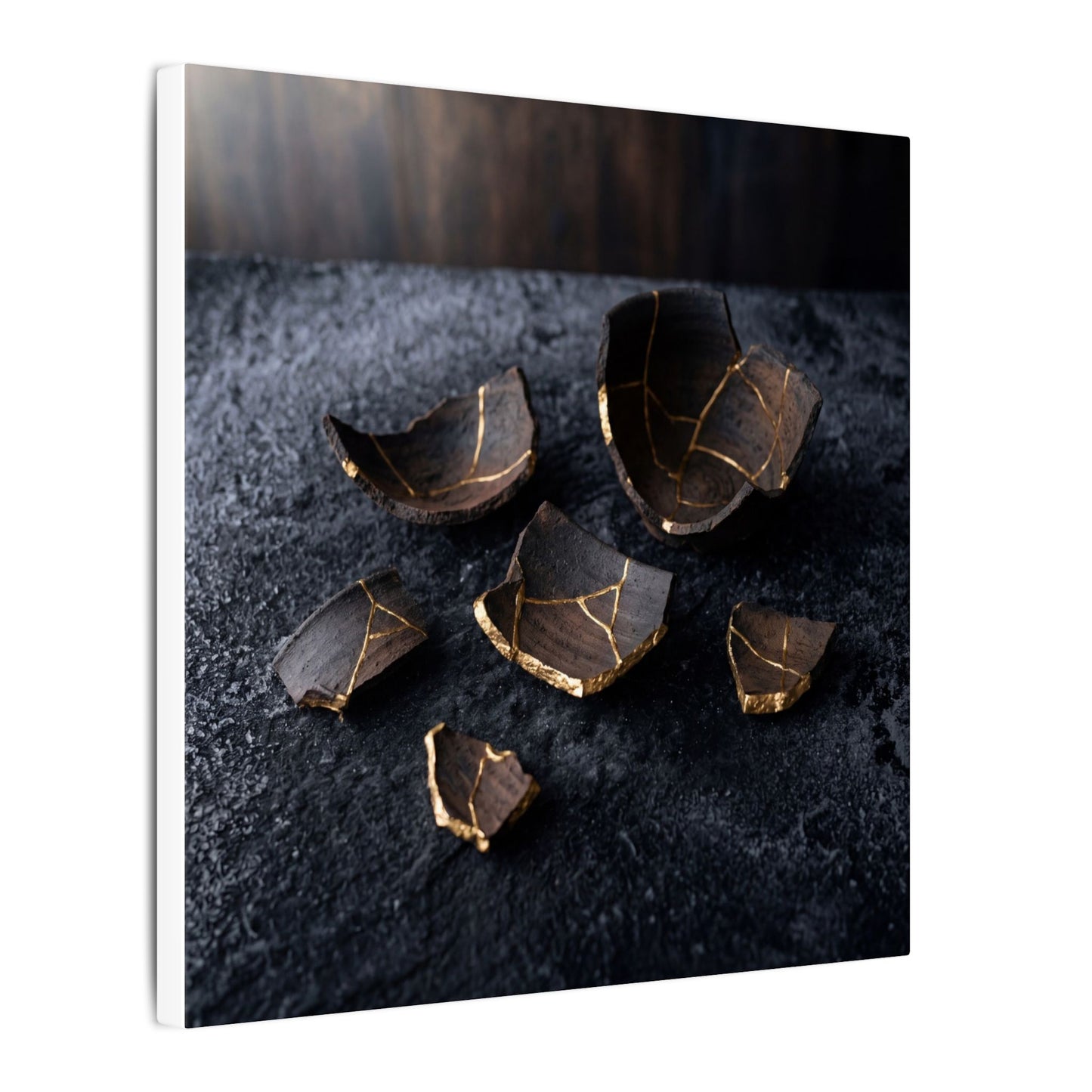 Winter Broken Pottery Shadow Zen Canvas Art | Bold Decor