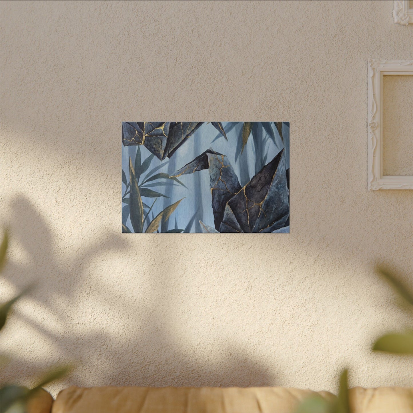 Paper Fold Canvas Art | Summer Kintsugi Crackle Gold Art